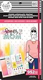 me & my BIG ideas Accessory Book Bundle - The Happy Planner Scrapbooking Supplies - Super Mom Theme - 4 Sticky Note Pads & 1 ListPad - Multi-Color & Gold Foil Stickers - 20 Sheets, 952 Stickers Total