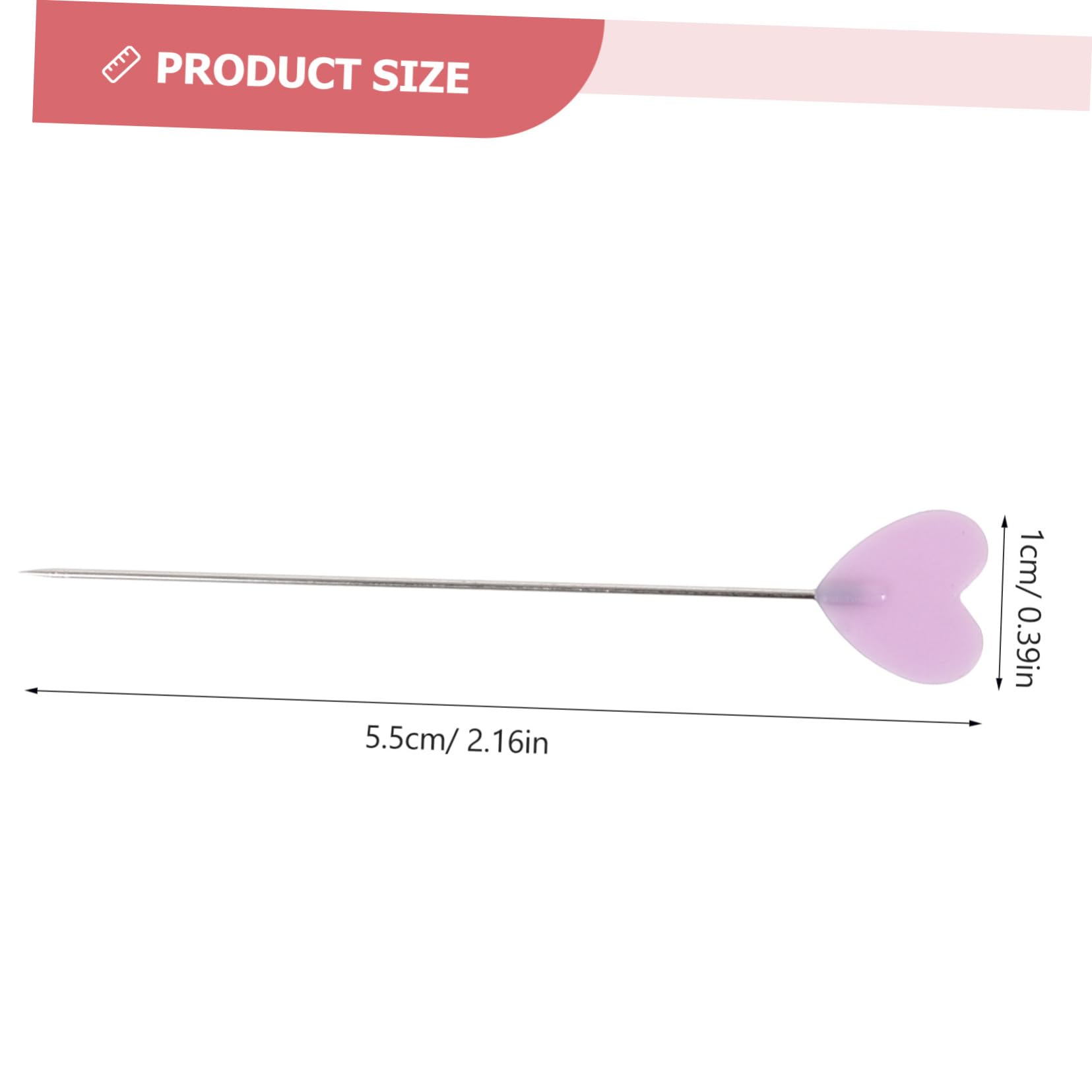 HOODANCOS 200Pcs Heart Head Straight Pins for Sewing and Crafting Elegant Location Pins for Dressmaking DIY Projects Floral Bouquets and Party Decorations