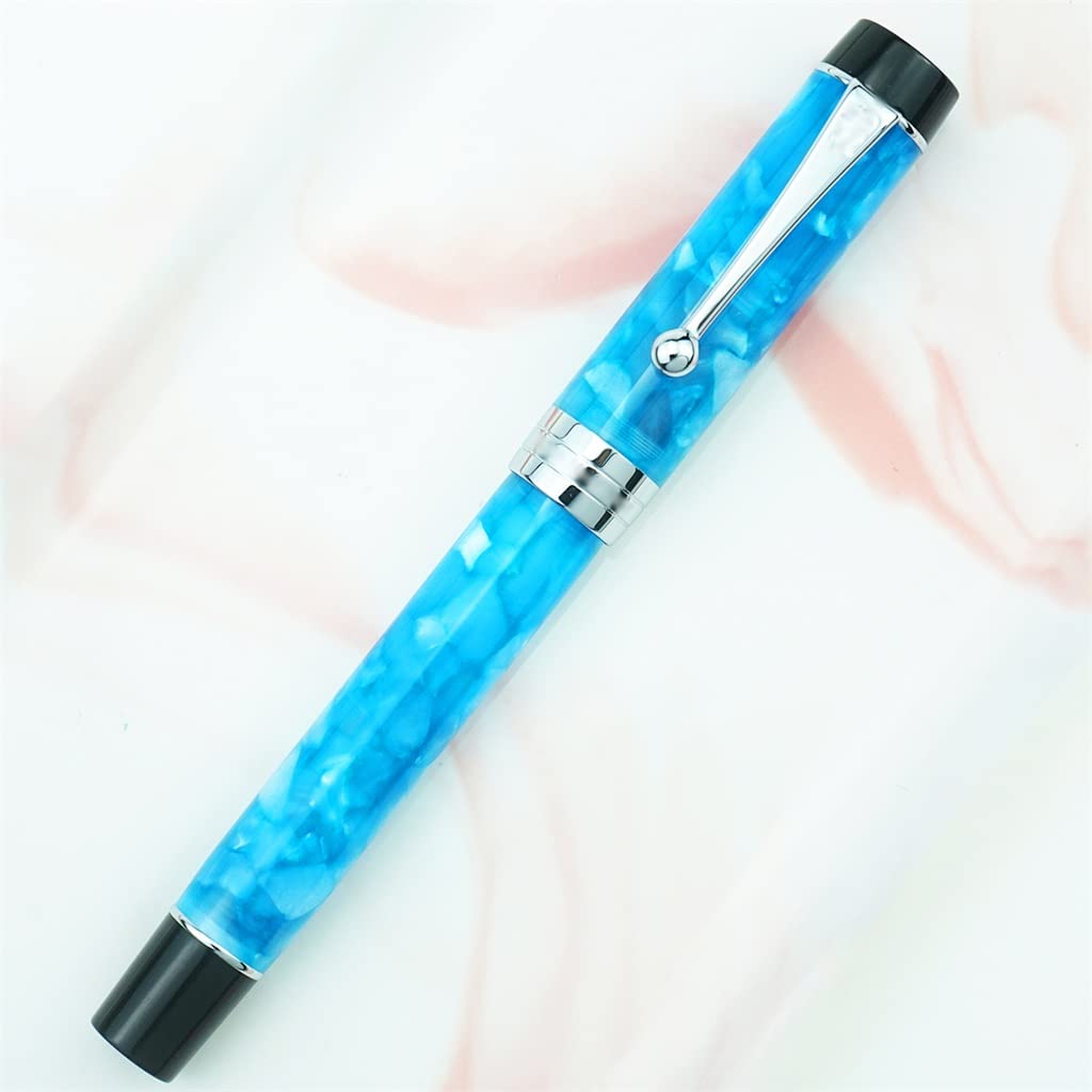 Pluma estilográfica de resina con punta de hielo con convertidor de tinta, bolígrafo de regalo para oficina, escuela, oficina