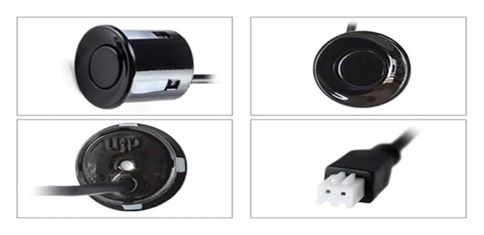 PDC Sensor Estacionamiento Kit De Sensor Aparcamiento para Coche 4 Sensores Zumbador 22 Mm Indicador Alerta Sonora Marcha Atrás Sonda 12 V