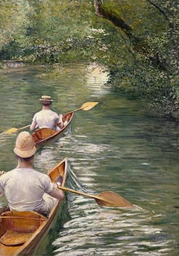 Las canoas de Gustave Caillebotte pintura mural decorativa salón 60x90cm
