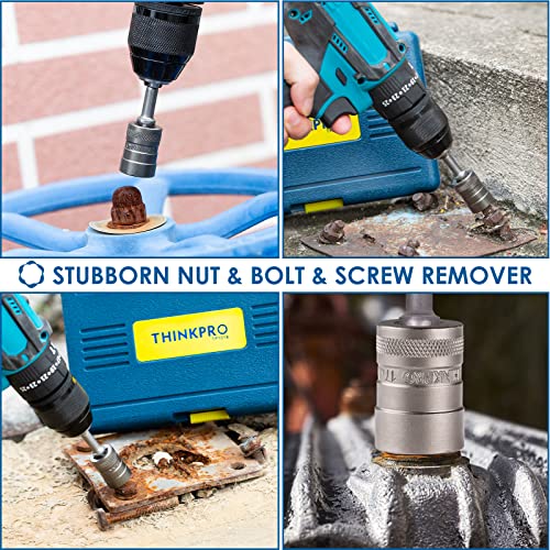 Thinkpro Upgrade Bolt Extractor Set, 32Pcs Impact Bolt & Nut Remover Set, Stripped Lug Nut Remover, Extraction Socket Set For Removing Damaged, Frozen, Rusted, Rounded-Off Bolts, Nuts & Screws #TOP3