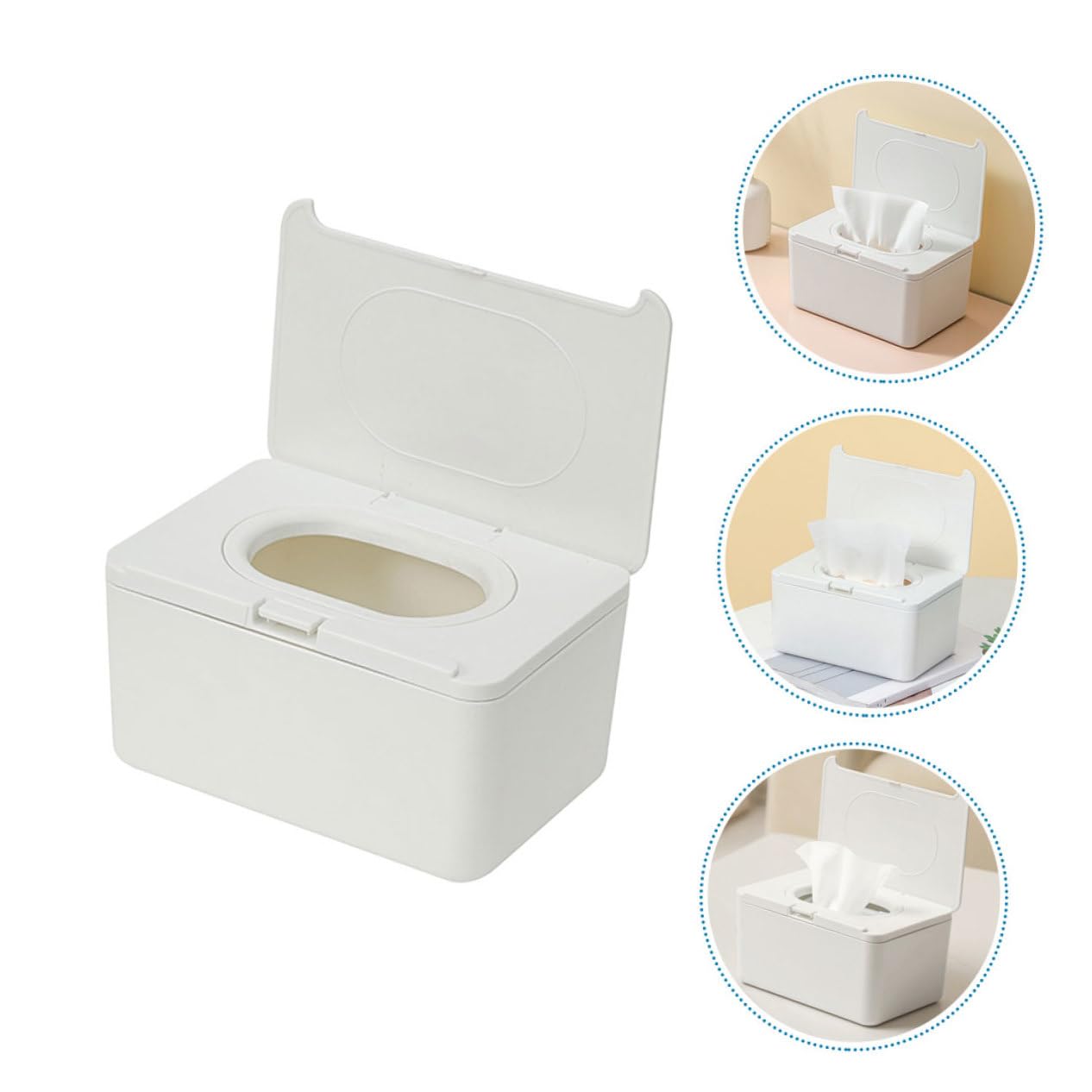 2 piezas Dispensador de Toallitas Húmedas para Caja Sellada Reutilizable para Toallitas Secas y Húmedas Diseño Portátil y Moderno para Baño y Hogar Almacenamiento Multifuncional