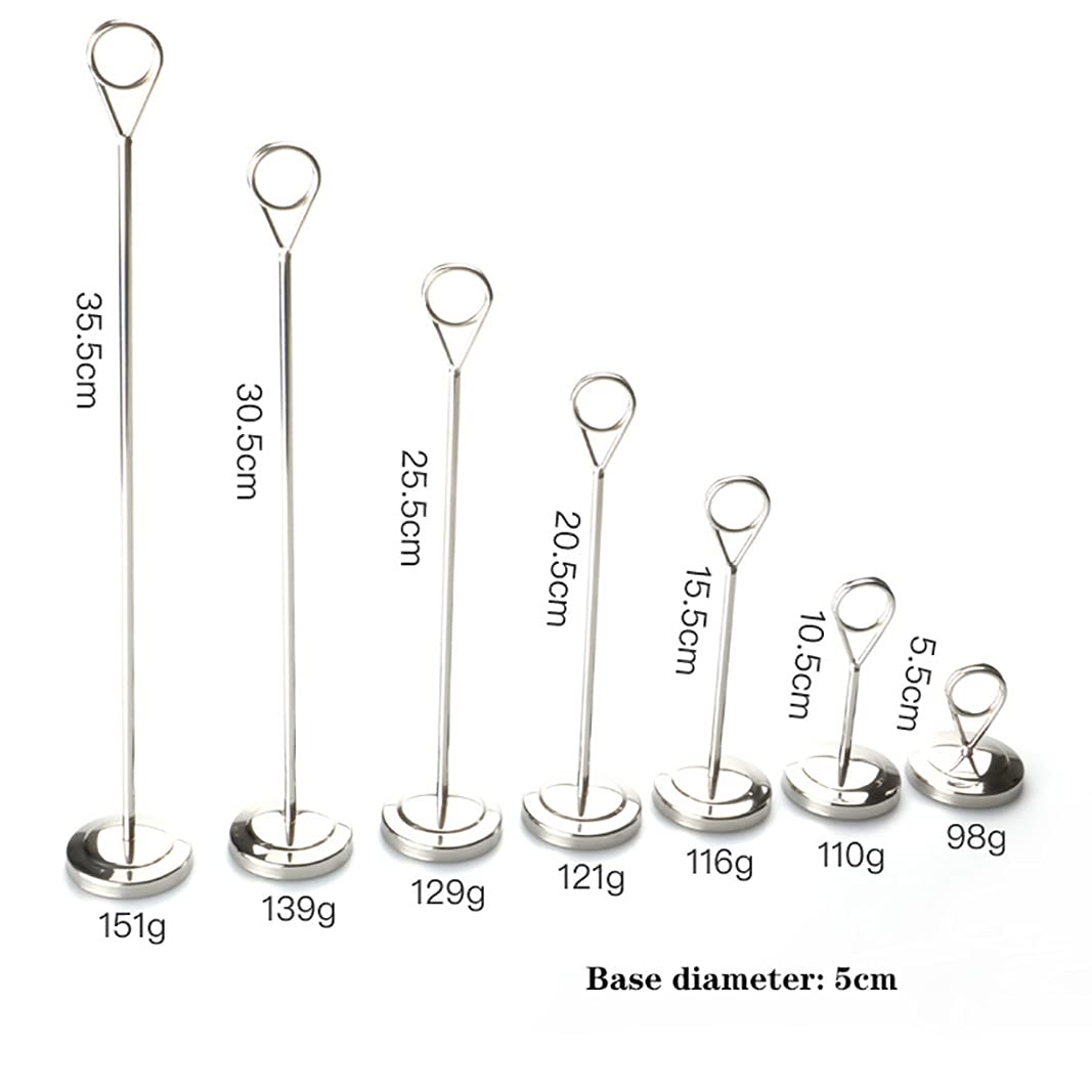 10 Stück Tischnummernständer, Edelstahl-Tischkartenhalter für Hochzeiten und Partys, runde Namenskartenhalter, Bildnotizhalter (einfarbig 10,5 cm)
