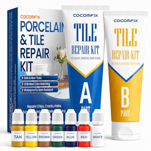 Tile Repair Kit, Ceramic Tile Chips & Cracks Repair Kit(Color Match), Porcelain Tile Repair Kit with...