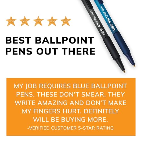 BIC Soft Feel Blue Retractable Ballpoint Pens, 36-Count, 1.0mm Medium Point | Soft-Touch Comfort Grip for Enhanced Comfort, Smooth Ink for Effortless Writing, Perfect for Office, School, And Daily Use - image 8