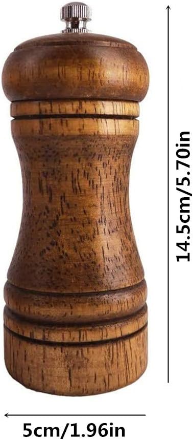 solid wood oak grinder restaurant pepper manual grinding powder pepper grinding kitchen seasoning tool (5 inch)