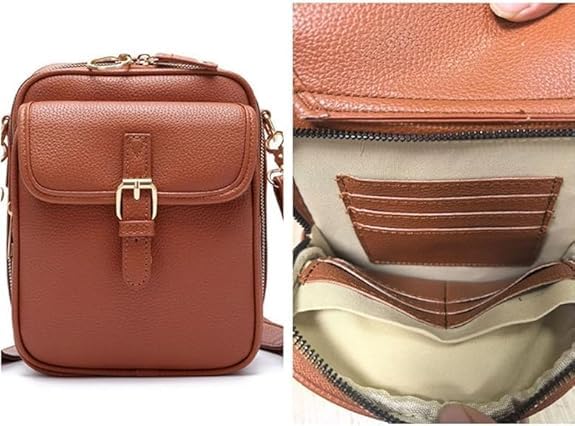 Vintage Leather Look Crossbody Bag for Women, Anti Theft Shoulder Bag with 10 Card Slots & Adjustable Strap (Multi Colors) 5