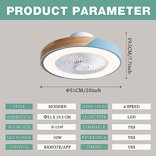 ATEEZ Ventilatore da Soffitto con Luce e