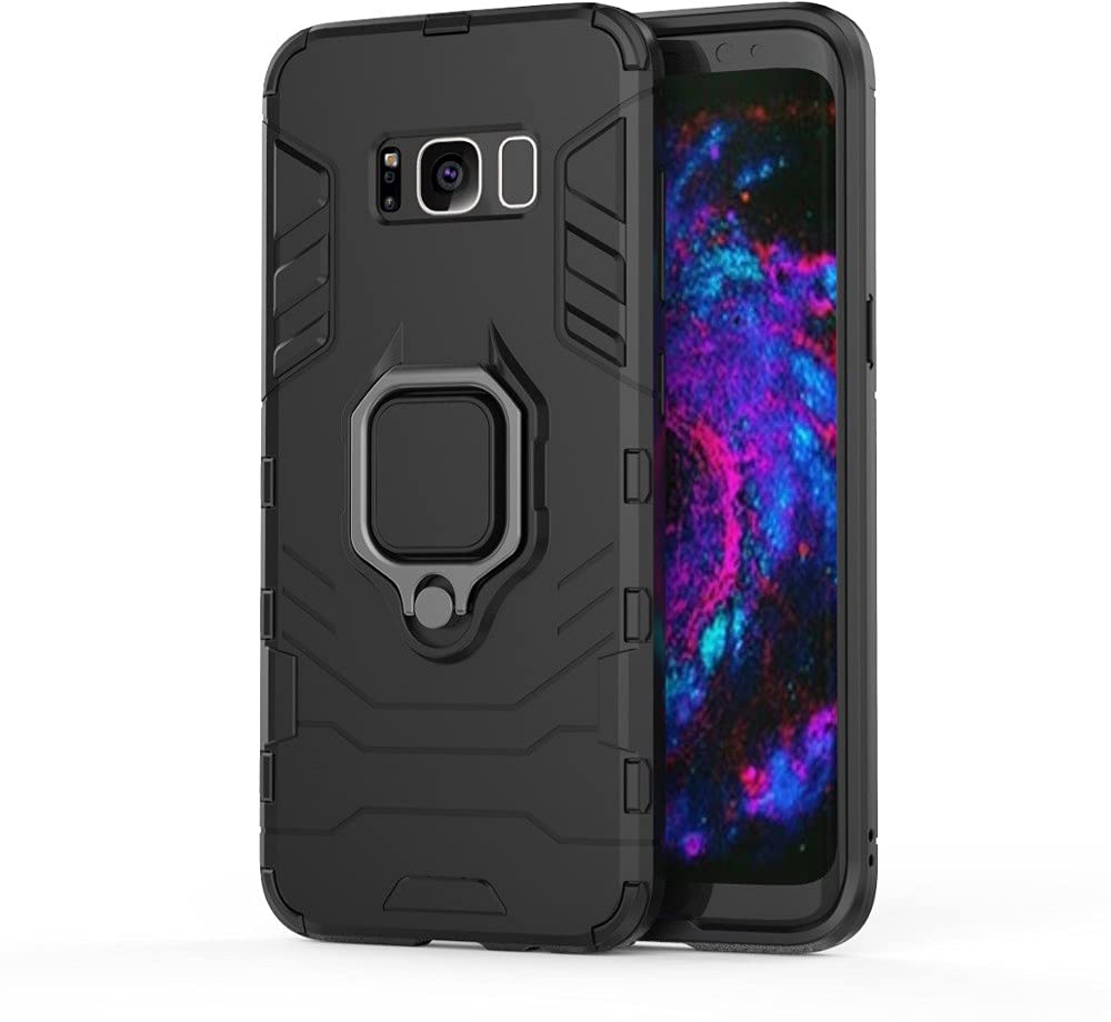 Glaslux Armor Shockproof Soft TPU and Hard PC Back Cover Case with Ring Holder for Samsung Galaxy S8 Plus - Armor Black (B091KKM3C3) Amazon Price History, Amazon Price Tracker
