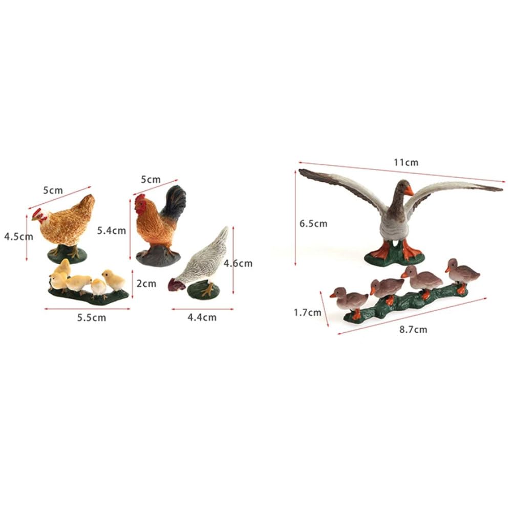 Montessori Bauernhoftier-Familienfiguren-Set, realistische Plastik-Tiermodelle mit Babys, pädagogisches Spielzeug 10 Sets (32 Stück)