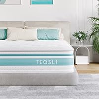 TeQsli 4FT6 Double Mattress, 10 Inch Gel Memory Foam Hybrid - 7 Zone Orthopedic Pocket Sprung Mattress, Medium Firm for Back Pain Relief, 135x190x25 cm