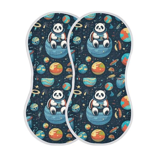 xigua Cute Panda Baby Burp Cloths for Newborn Boys and Girls 2 Pack, Soft & Absorbent Cotton Baby Burp Cloth, Baby Washcloths, Newborn Towel, Burp Rags2