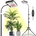 LORDEM Grow Lights for Indoor Plants, Full Spectrum LED Plant Light with Stand, 63" Height Adjustable Growing Lamp with Auto On/Off Timer 4H/8H/12H, 6 Dimmable Brightness, Perfect for Large Plants