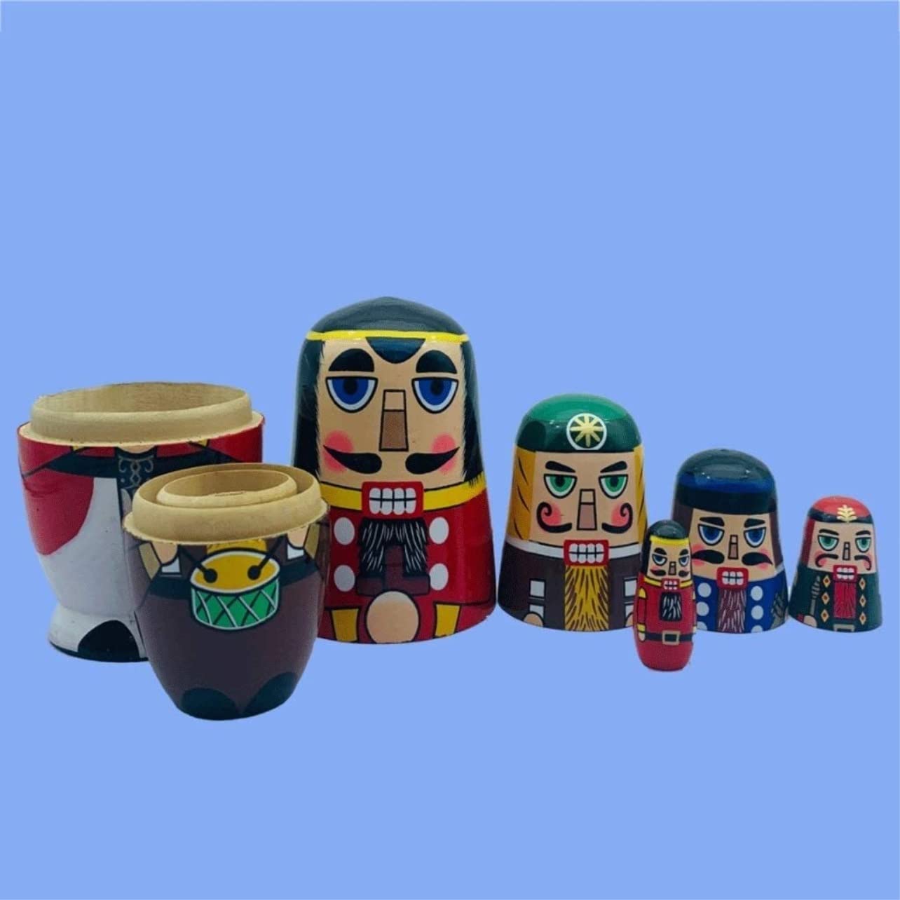 Matrioszka Rosyjska Lalka 5 Sztuk Rosyjski Zagnieżdżanie Lalki Orzech Żołnierz Matryoshka Drewniane Układanie Zagnieżdżone Ręcznie Robione Zabawki Zabawki Układania