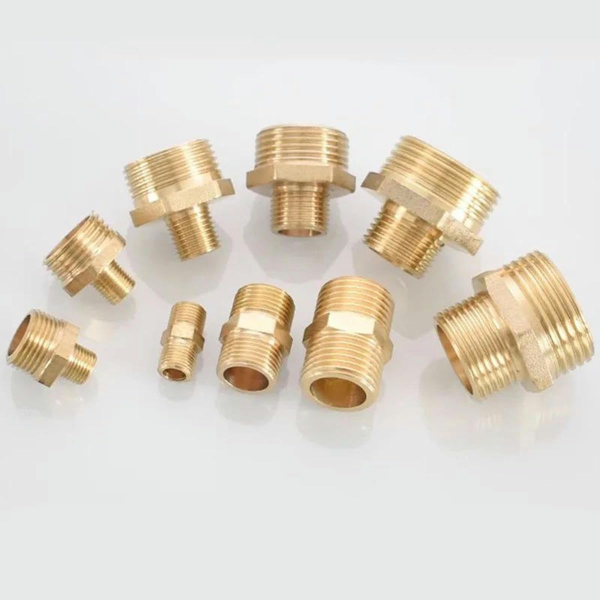 Tubería de latón Accesorio de pezón hexagonal 1/8" 1/4" 3/8" 1/2" 3/4" 1" Rosca macho Adaptador rápido Conector de acoplador para agua Aceite Gas-1l2 a 1l2-50 PCS