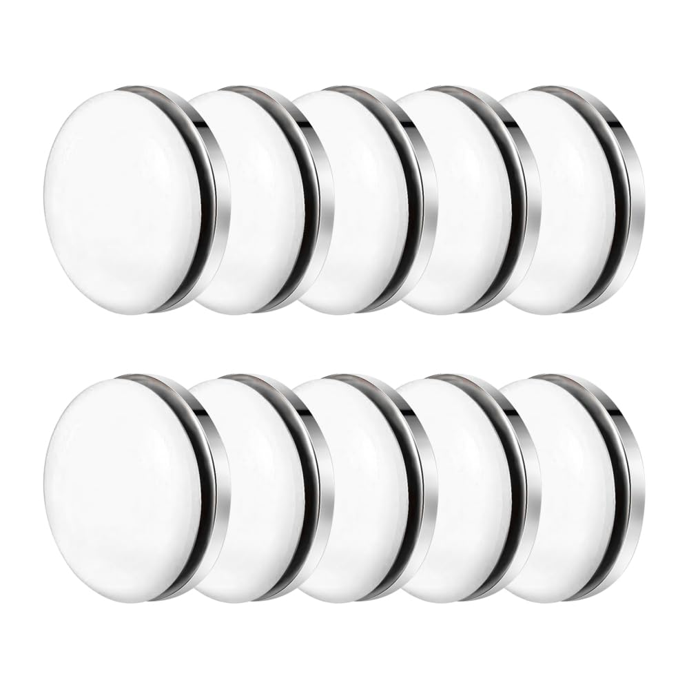 Dongker White 10Pcs Magnetic Curtain Weights,Heavy Duty Round Shower Curtain Liner Weights Avoid Blowing Around For Tablecloth Drapery Flag