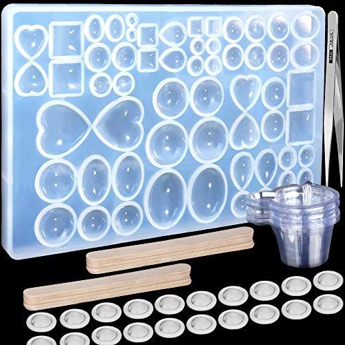 Cabochons Gem Jewelry Silicone Casting Mold for Resin Epoxy, Polymer Clay, Earring Making