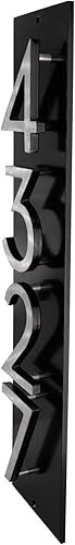 Miniatura 3 de Placa de dirección vertical con número flotante personalizado de 4 pulgadas, letrero de dirección de aluminio recubierto de polvo, fácil de