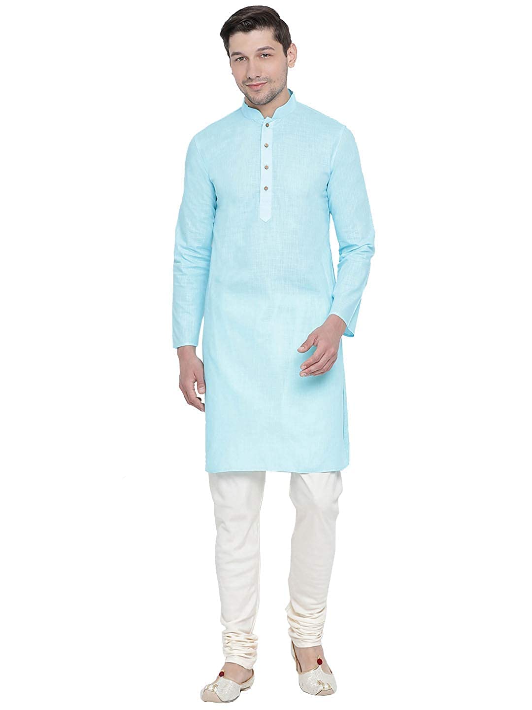 royal kurta Mens Cotton Long Kurta Pyjama Set-picture-33