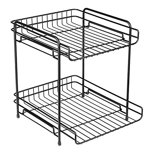 LOTTS 2-Tier Standing Storage Rack Sturdy Solid Kitchen Spice Rack Bathroom Countertop Storage