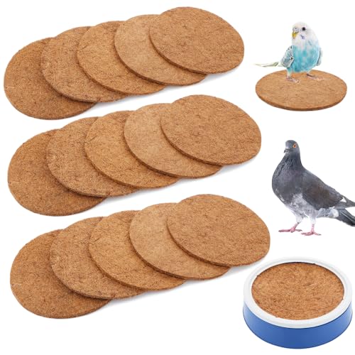 Image of VTurboWay 15 Pcs Bird Nesting Pads Parrot Natural Coconut Fiber Mat Breeding Eggs Mat for Bird Pigeon Parrot Finch Chicken