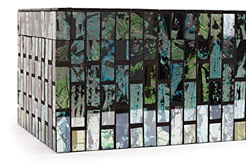 Imax 96114-3 Aramis Set Of 3 Mosaic Boxes, Black/Blue #TOP2