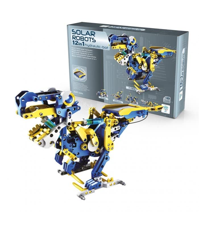 DEQUBE - Robot Solar hidráulico 12en1 - Se transforma en 12 animales diferentes - Multitud de movimientos funcionales - Incluye panel solar, caja de cambios y transmisión hidráulica (Deqube 925D00153)