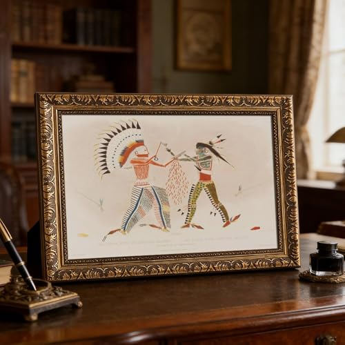 Toile amérindienne Karl Bodmer 40,6 cm pour mur vide - 7