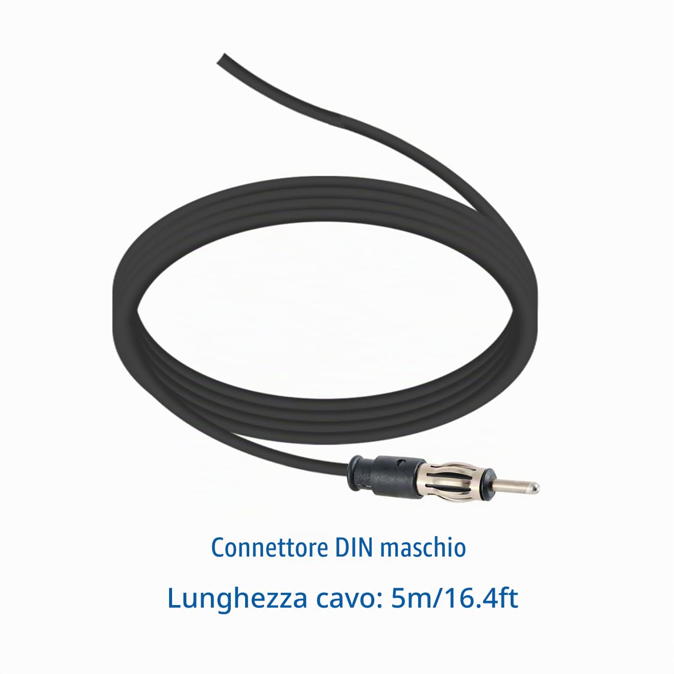 Vecys DAB DAB + Antenna per Auto Pinna di Squalo FM/AM GPS Antenna per Tetto Auto Amplificatore di Segnale Adattatore SMB a SMA a DIN 5m Cavo di Prolunga RG174 per Auto Radio Digitale DAB