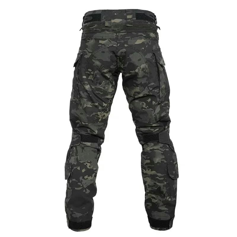 Combat Pants with Knee Pads Camping Tactical Cargo Trousers for Men Camouflage Hiking Climbing Clothes3