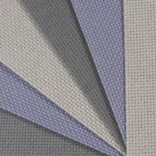 Image of KCS 4 /6 pc of 12 inch x 18 inch(30cmx45cm) 16 Count Cotton Aida Cloth Cross Stitch Fabric (6 pc,Pearl Grey+Light Steel Grey+Medium Grey)