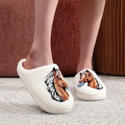 Slippers for Womens Mens Cut Retro Plush Soft Memory Foam House Shoes3