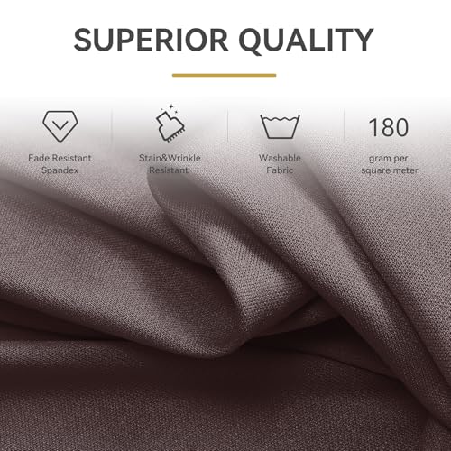 Image of Outpain Brown Spandex Table Clothes for 6 Foot Rectangle Tables-2Pack 6FT Spandex Fitted Table Cover, Wrinkle Free Tablecloths with Skirt for Parties, Wedding, Birthday, Banquet, Festival