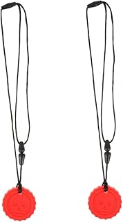 Amosfun 2 Peças Colar De Mordedor De Caveira Para Crianças Colar De Bebê Colar De Mordedor Infantil Para Crianças Colares Para Crianças Corrente Com Pingente Colar De Dentição Colar De