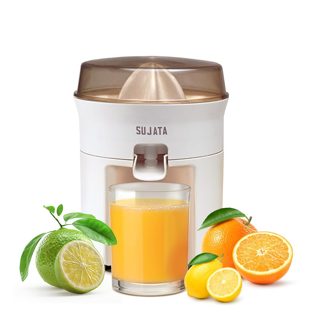 Sujata Citromatic Juicer|40 Watts|110 RPM|Direct Flow for Unlimited Capacity|Citrus Juicer| (White)