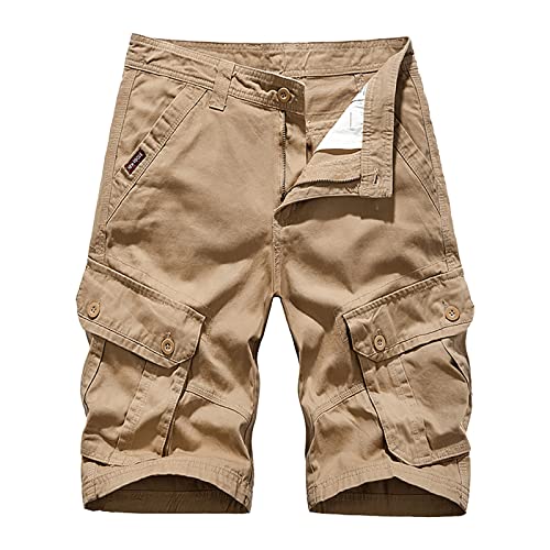 Short d'extérieur coupe ajustée zippé et boutonné en tissu uni respirant