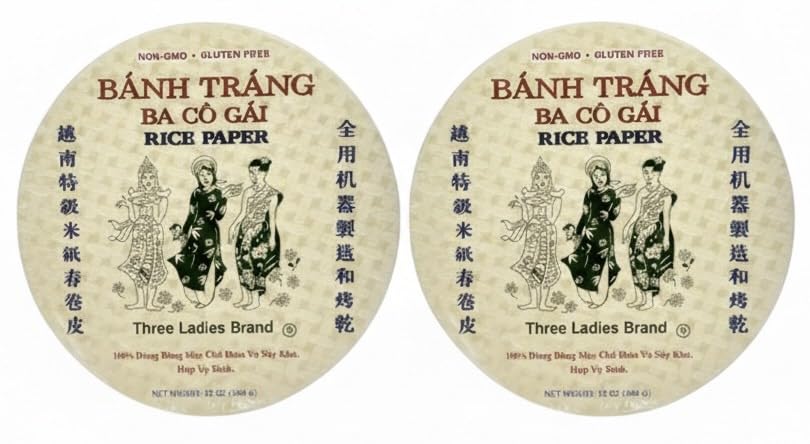 Three Ladies Spring Roll Rice Paper (2 Packs) Round, 22cm