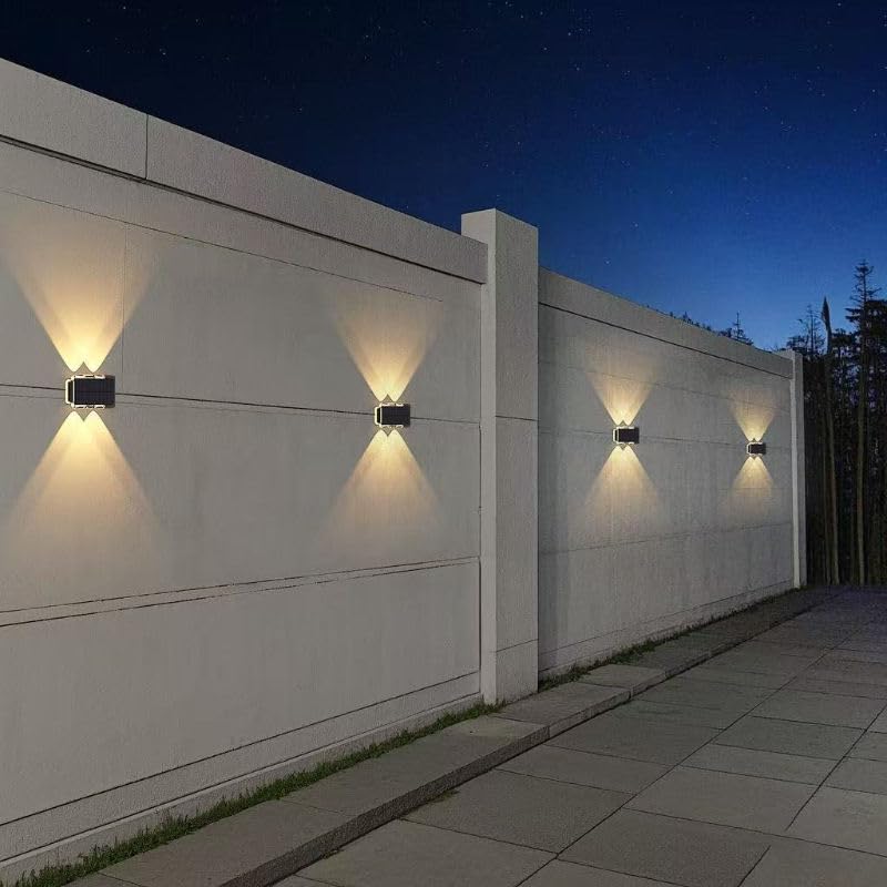 Image of Epyz Solar Wall Light Outdoor UP & Down Waterproof Garden Decoration Wall Lamps Step Small Night Lamp Garden Lighting Fence Courtyard Decor 2 LED [ Multicolor, Pack of 1 ]