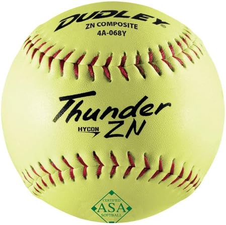 Dudley 1375626 Thunder Hycon Zn 12 in. ASA Slow-Pitch Softball44; Pack of 12