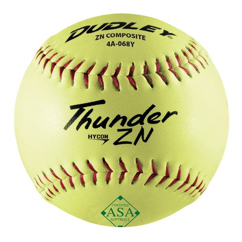 Dudley 1375626 Thunder Hycon Zn 12 in. ASA Slow-Pitch Softball44; Pack of 12