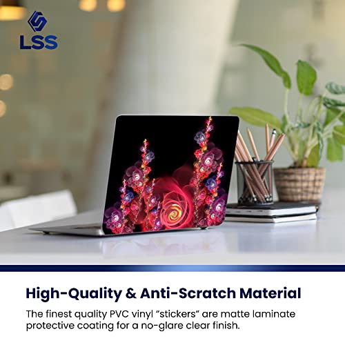 Image of LSS 17 17.3 Inche Laptop Notebook Skin Sticker with 2 Wrist Pads - Reusable Cover Protector Vinyl Sticker Cover Decal Fits 17 inch - 19 inch HP Asus Acer Samsung - Multicolor Flowers Pattern
