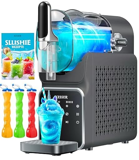 KESSER Slush - Máquina para hacer granizados (2 L, para granizados, cócteles helados, frappés, batidos de leche y zumo congelado, en 25 minutos y con 6 programas, incluye 3 vasos y libro de recetas | Ya disponible en tu tienda friki favorita! En mundofriki.es!