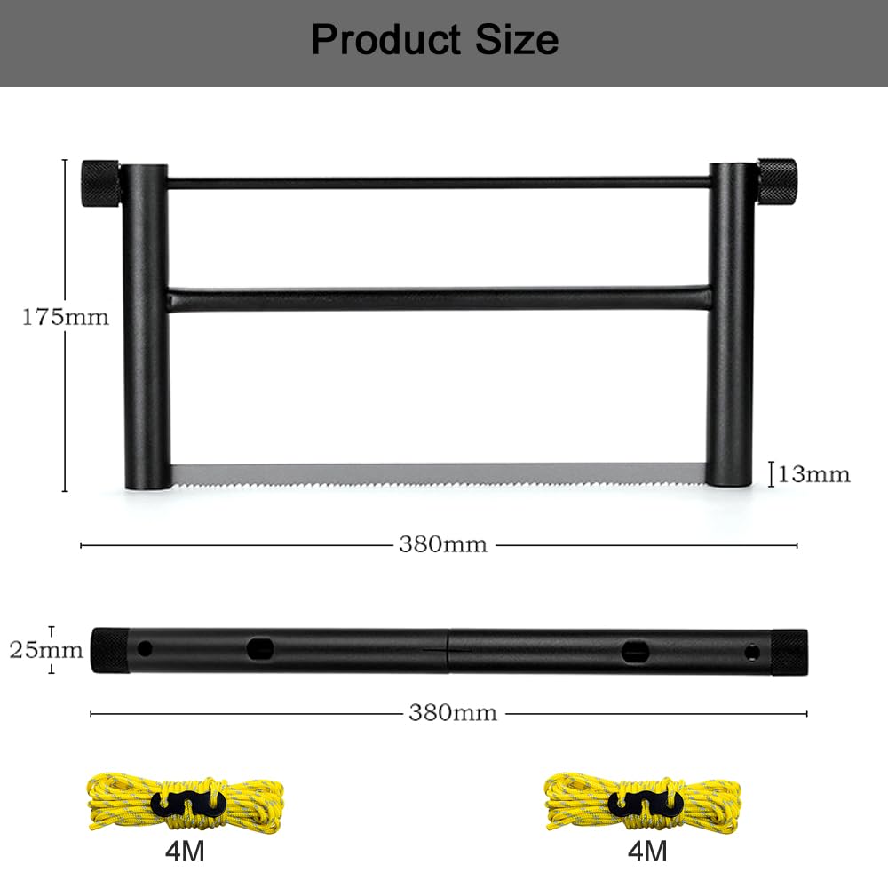 Scie De Camping En Alliage D'aluminium, Scie À Arc Pliante Avec 2 Cordes De Camping, Stabilité, Performances Durables, Scies À Main Amovibles Portables Pour Le Camping, La Randonnée, Le Jardinage Etc