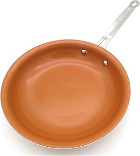 Justyushu 24 cm Non-stick miedzi patelnia patelnia miedziana okrągła patelnia łatwa czysty trwały narzędzie do gotowania do indukcji piekarnika rondel (Sheet Size : 24cm)