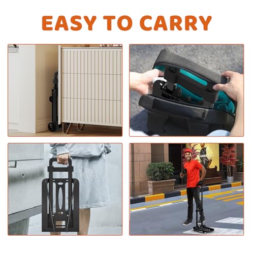 Image of Foldable Car Seat Travel Cart with Belt, Car seat Carrier for Airport with Wheels and Compact Fold, Car Seat Trolley for Airport,