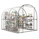 8.2x6.6x6.6 ft Premium Greenhouse for Outdoors,Upgraded Portable Walk-in Heavy Duty Frame Large Garden Plant Hot Outside Hoop House,Transparent