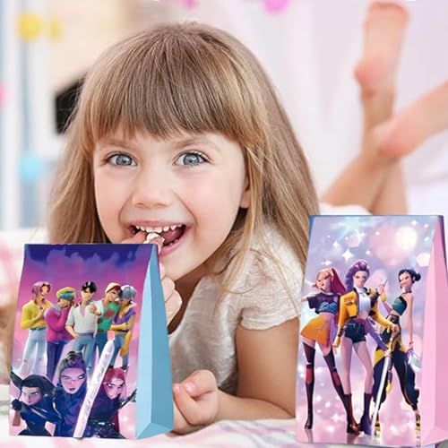 12 PCS Geburtstag,Süßigkeiten Tüten mit Aufklebern, Motivbeutel für Mottoparty, Geschenkbeutel, Partyzubehör, Geschenke für Fans und Freunde