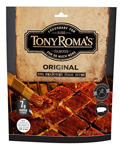 Tony Roma's Pork Jerky Bites, Gluten Free, Healthy Homemade Style Barbecue Sauce, Meat