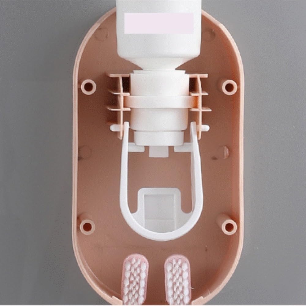 Portacepillos De Dientes para Baño Y Ducha Dispensador De Pasta Dientes Y Soporte For Cepillos, Estante Almacenamiento Sin Perforación(White)
